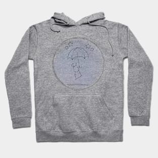 Adorable Bunny with Umbrella Outline Hoodie